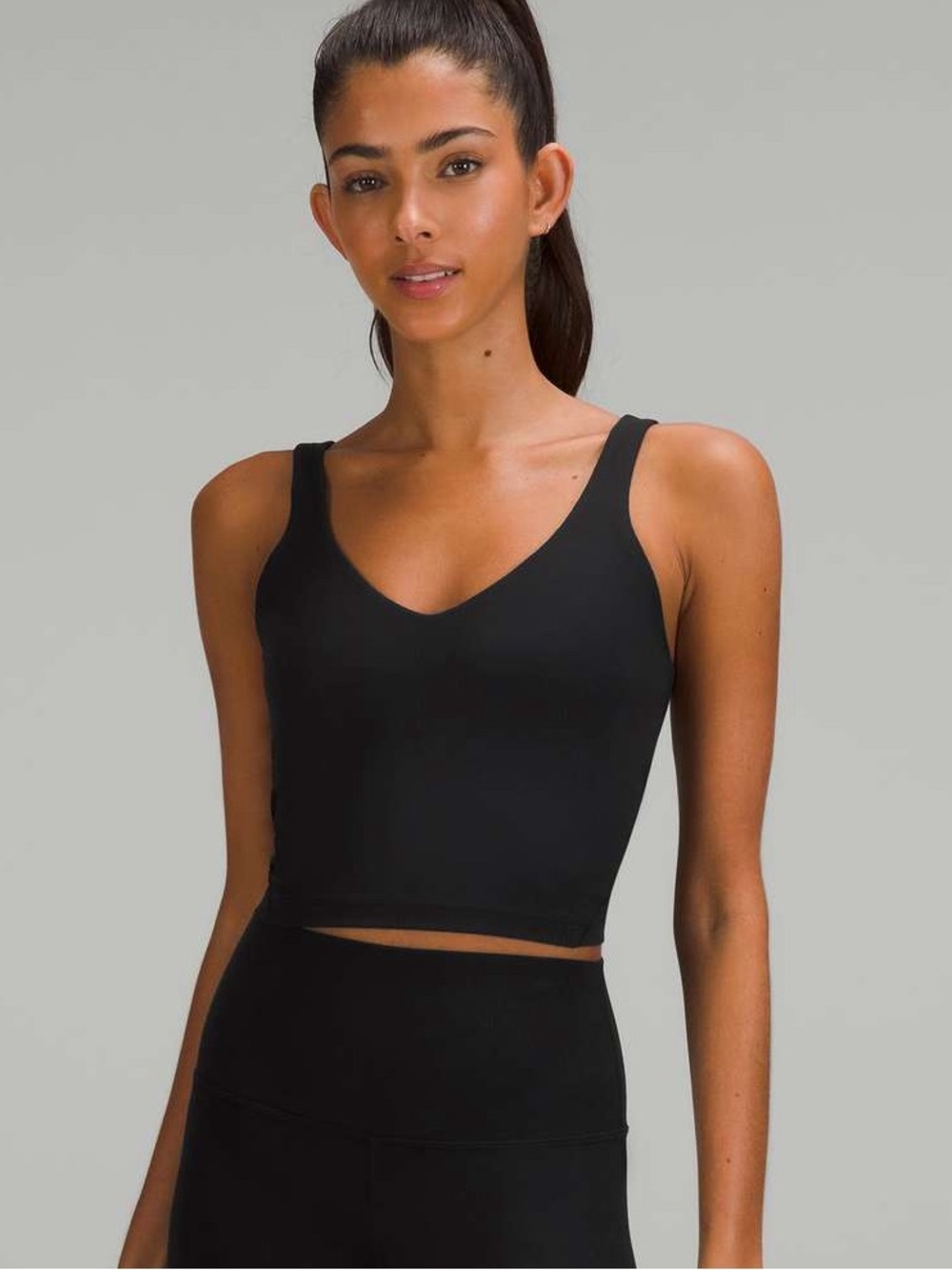 lululemon athletica Black V-Neck Seamless Crop Bralette